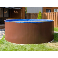 Круглый бассейн 300x125см, чаша мрамор 0.4\0.4мм Лагуна ТМ817/30011 темный шоколад