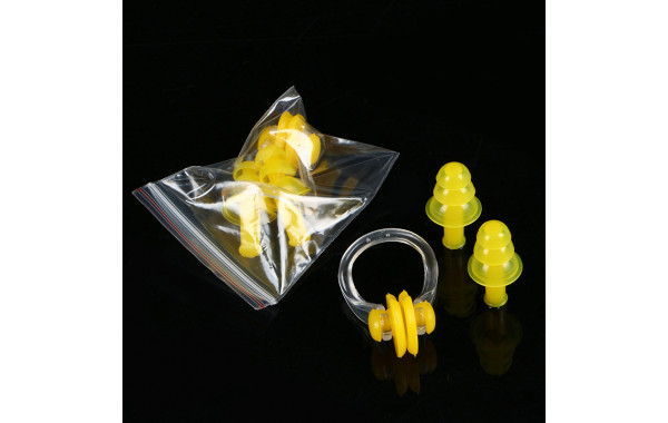 Набор для плавания в zip-lock, беруши и зажим для носа (желтый) Sportex E36868-4 600_380