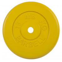 Диск обрезиненный d31мм MB Barbell MB-PltC31-15 15 кг желтый