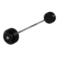 Штанга неразборная MB Barbell с чёрными дисками, 25 мм, 40 кг MB-BarMW-B40