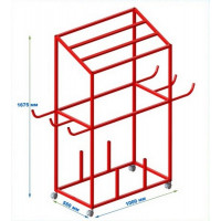 Стеллаж на колесиках для ковриков-скакалок-эспандеров-палочек (цвет красный) Dinamika