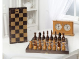 Шахматы гроссмейстерские деревянные с венге доской, рисунок золото 196-18