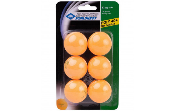 Мячи для настольного тенниса Donic Elite 1, 6 штук 618017 оранжевый 600_380