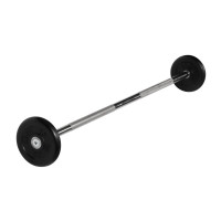 Штанга неразборная MB Barbell с чёрными дисками, 25 мм, 10 кг MB-BarMW-B10