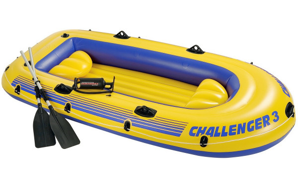 Надувная лодка Challenger 3 Set 295x137x43 см Intex аллюминиевые весла, ручной насос 68370 600_380