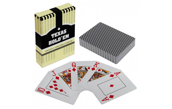 Карты игральные Texas Hold'em 09820 покерные, черная рубашка 600_380