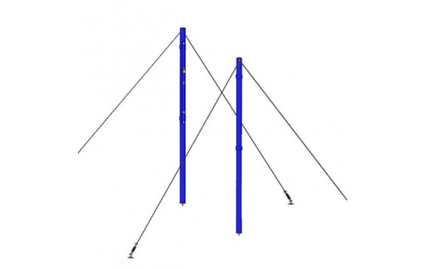 Стойки волейбольные универсальные круглые на растяжках с системой натяжения (цвет синий) Dinamika ZSO-004266 600_380