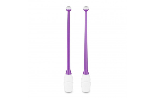 Булавы для художественной гимнастики Indigo 41 см, пластик, каучук, 2шт IN018-VW фиолетовый-белый 600_380