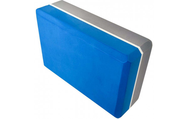 Йога блок Sportex полумягкий 2-х цветный 223х150х76мм E29313-3 синий-серый 600_380