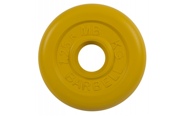 Диск обрезиненный d31мм MB Barbell MB-PltC31-1,25 1,25 кг желтый 600_380