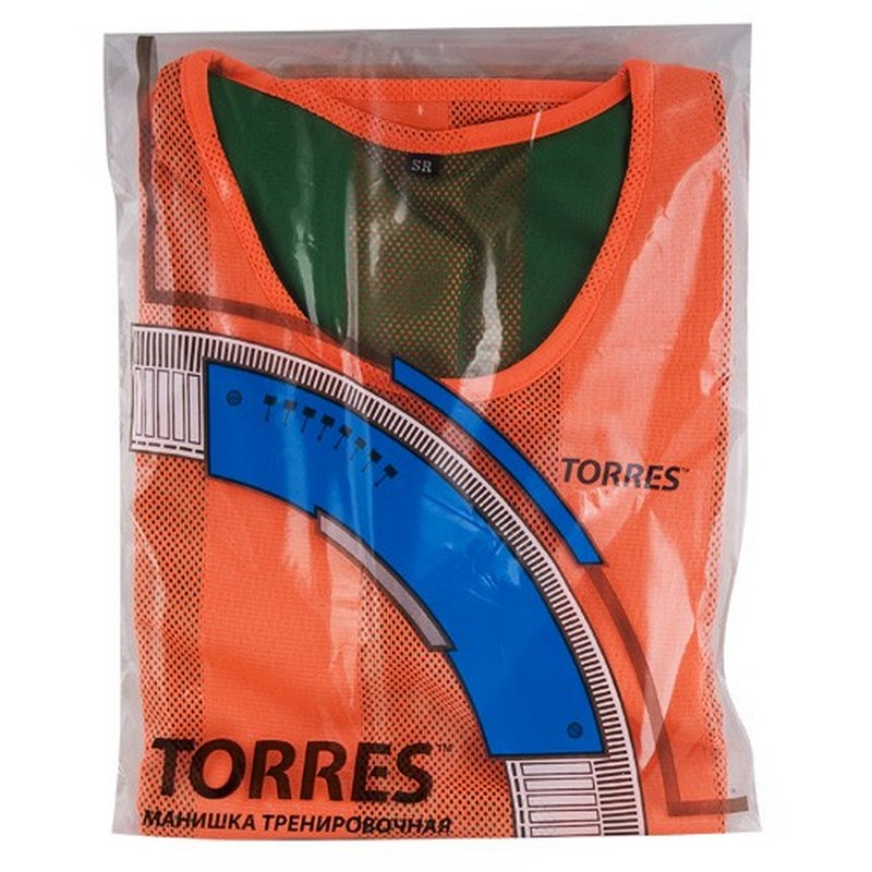 Манишка двухсторонняя Torres TR11045O/G, р.Senior оранжево-зеленая 800_800
