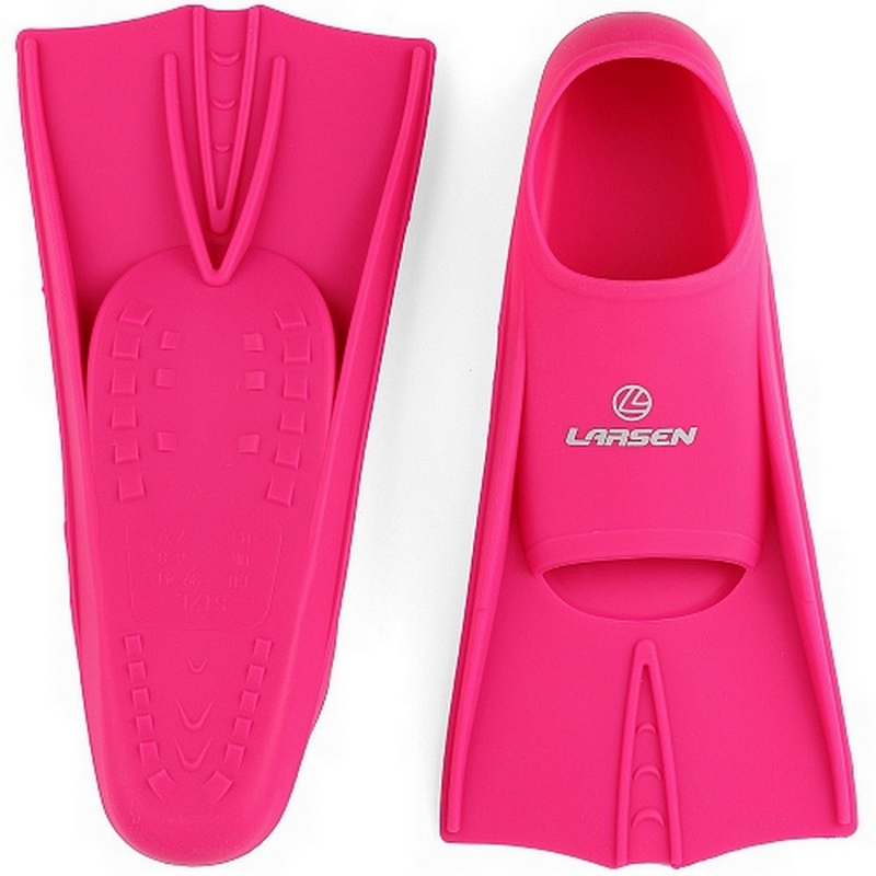 Ласты укороченные силиконовые Larsen 6975 розовый 800_800