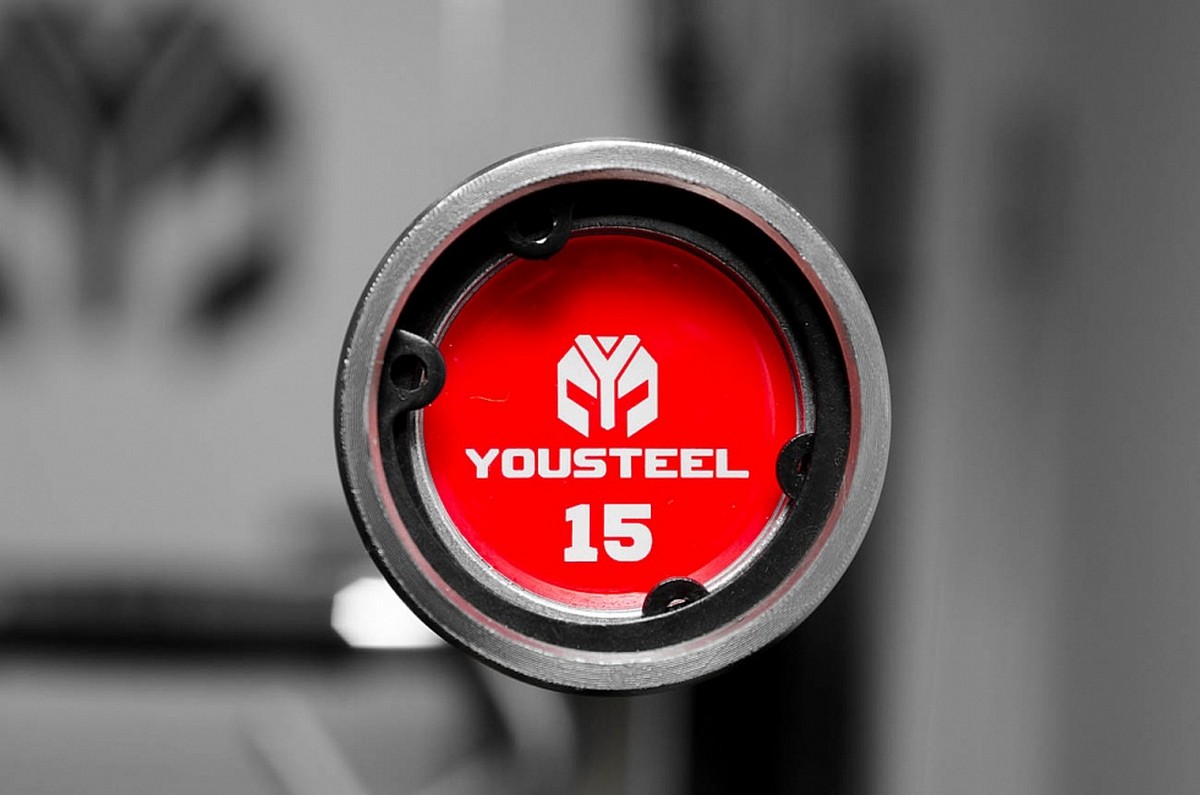 Гриф женский YouSteel Training Bar CT-15, 15кг, длина 2010 мм, D25 мм, черный +белый цинк 1200_795