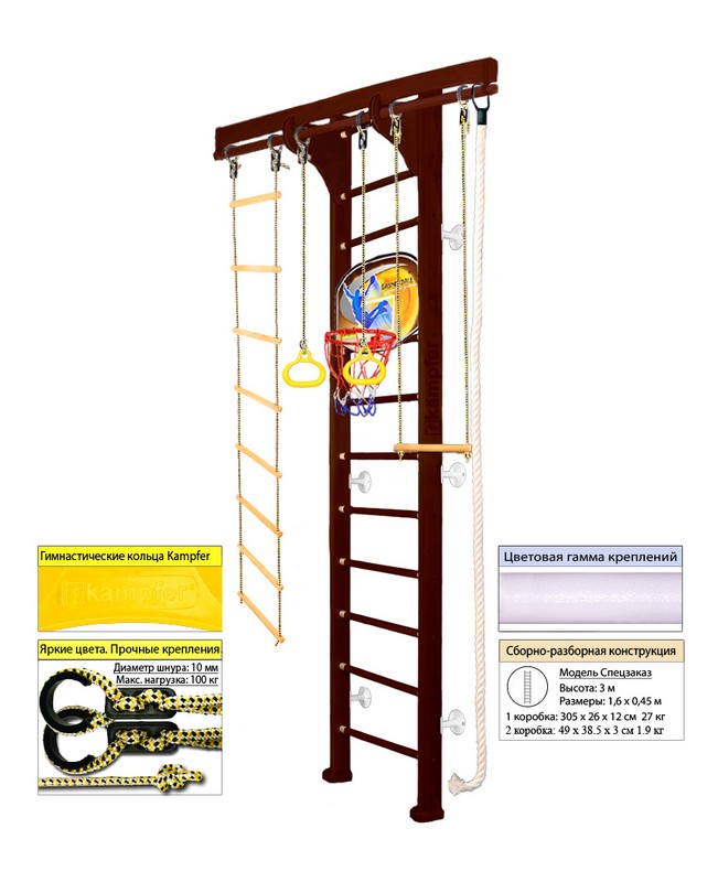 Шведская стенка Kampfer Wooden Ladder Wall Basketball Shield 651_800