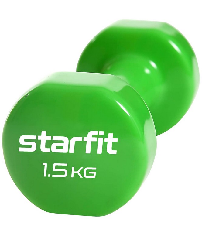 Гантель виниловая, 1,5 кг Star Fit Core DB-101 зеленый 665_800