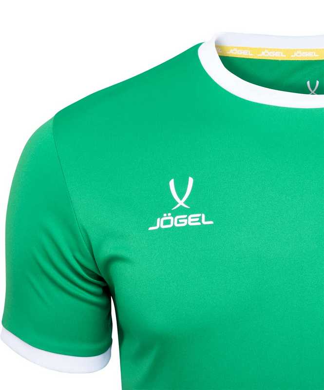 Футболка футбольная Jogel JFT-1020-031-K, зеленый/белый, детская 665_800