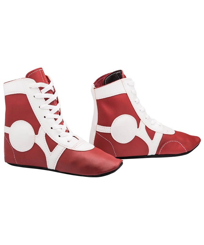 Обувь для самбо Rusco SM-0102 кожа, красный 665_800