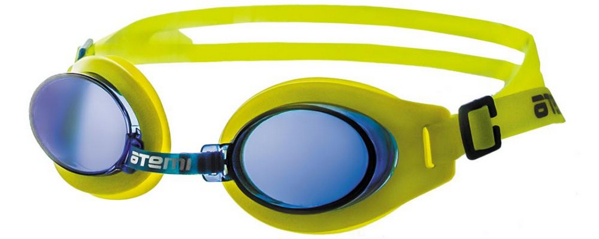 Очки для плавания Atemi S102 желтый-синий 1200_480