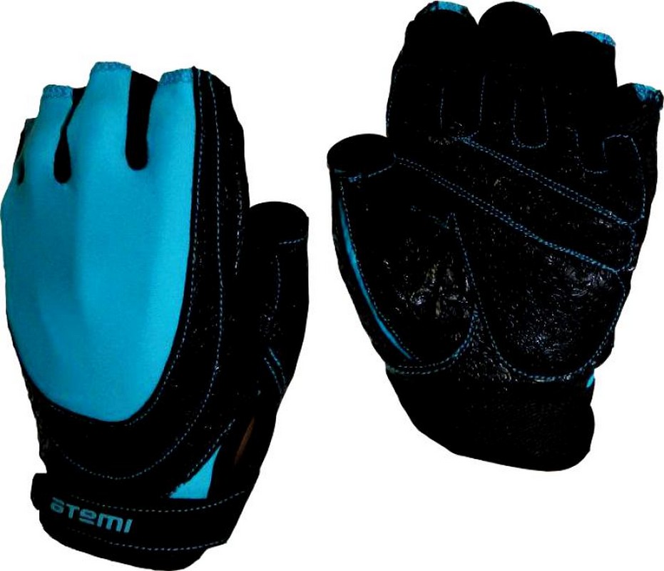 Перчатки для фитнеса Atemi AFG06BE, черно-голубые 931_800