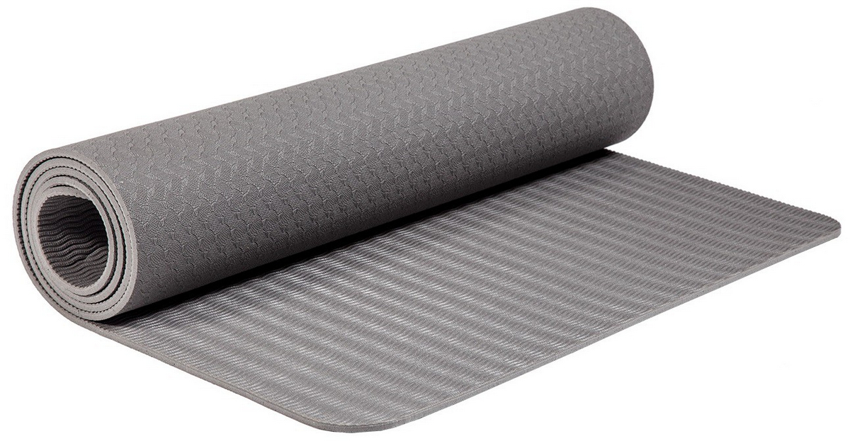 Коврик для йоги и фитнеса Profi-Fit 6 мм, стандарт (серый) 173x61x0,6 1200_623