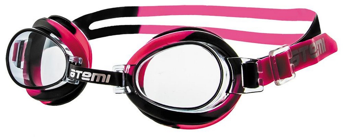 Очки для плавания Atemi S303 черный-розовый 1200_480