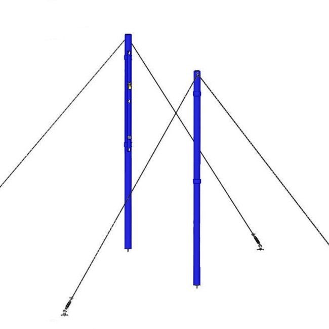 Стойки волейбольные универсальные круглые на растяжках с системой натяжения (цвет синий) Dinamika ZSO-004266 650_650