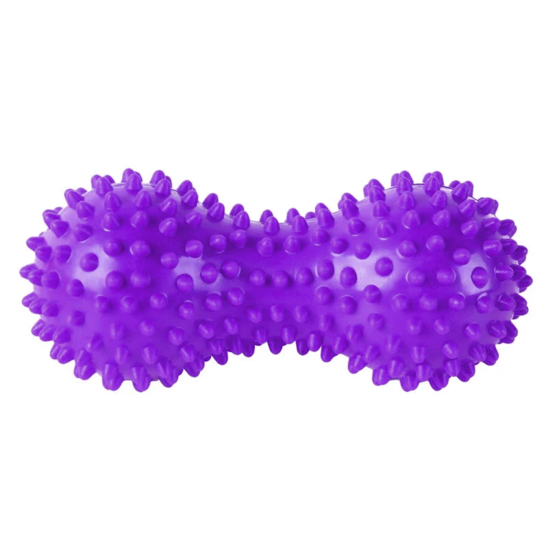 Массажер двойной мячик с шипами (ПВХ) B32130, фиолетовый 800_800