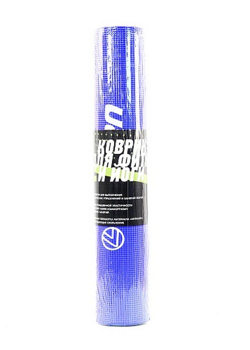Коврик для фитнеса и йоги Larsen PVC синий р173х61х0,6см (повыш плотн) 500_700