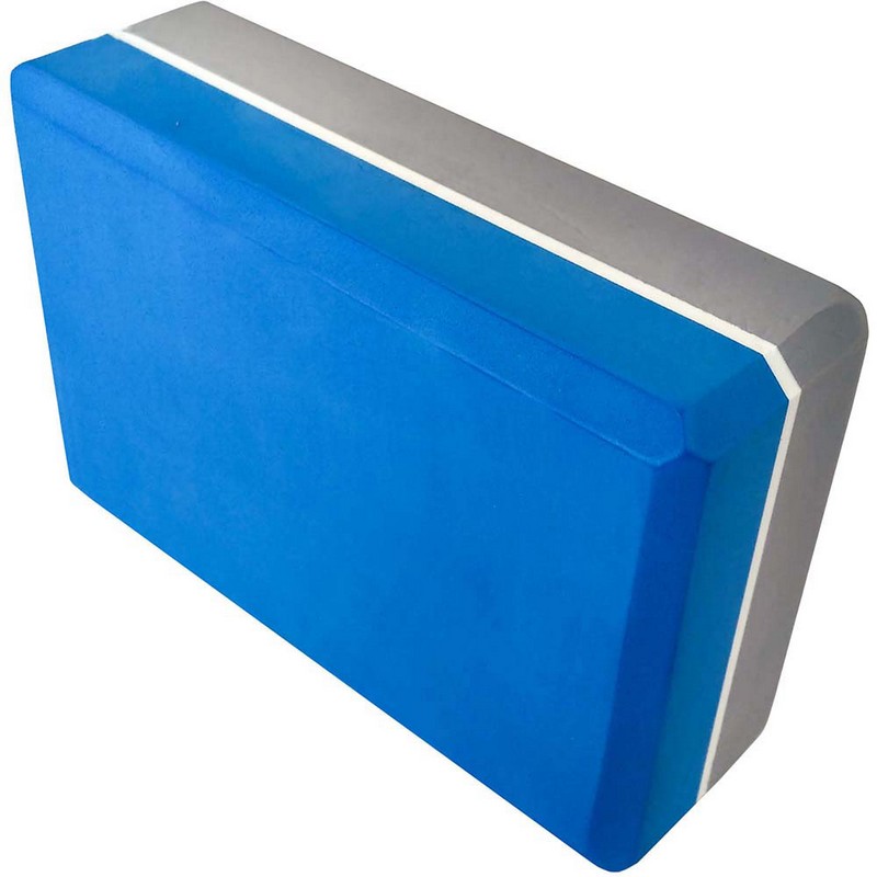 Йога блок Sportex полумягкий 2-х цветный 223х150х76мм E29313-3 синий-серый 800_800