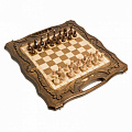 Шахматы + нарды резные Haleyan c Араратом 50 с ручкой kh117 120_120