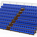 Трибуна восьмирядная 186 места телескопическая сиденье складное мягкое ФСИ 9124 120_120