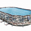 Каркасный овальный бассейн Bestway Камень 610х366x122см 56719 120_120